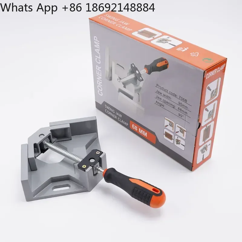 90 Degree Aluminum Alloy Right Angle Fixing Clip for Woodworking Single Handle Fast Clamp for Wood Plate Glass Photo Frame