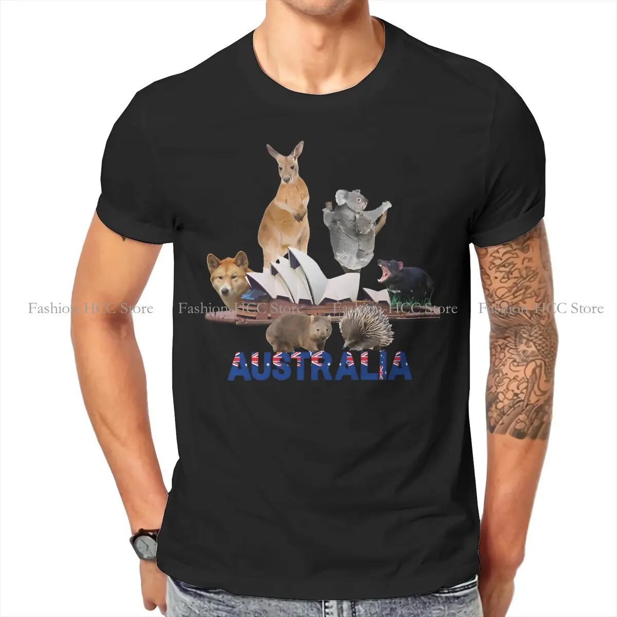 Australian Kangaroo Crewneck TShirts Native Personalize Men\'s T Shirt Hipster Clothing 6XL