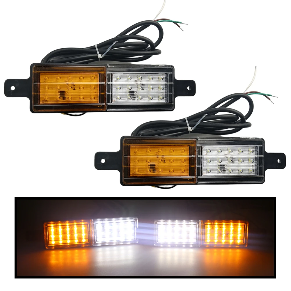 

2Pcs Rear Lights For Tractor Turn Signals 12V Trailer LED Lights Tail Light Truck Front Bumper Headlights White Amber