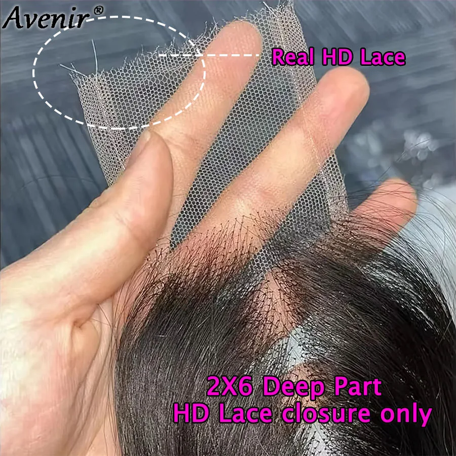 

Avenir 100% настоящая HD кружевная застежка 2x6 с глубоким пробором HD кружевная застежка из человеческих волос Прямая и объемная волна HD кружевная застежка Только