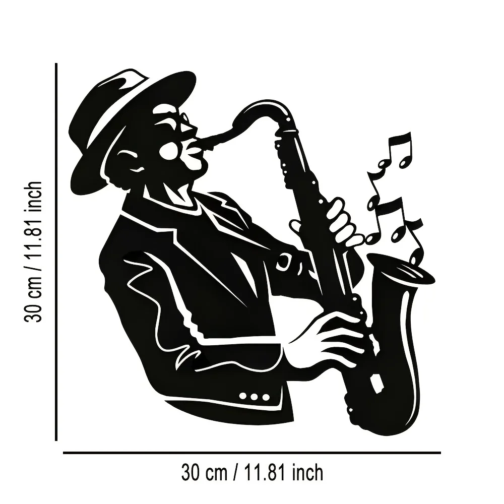 Elegant Saxophone Metal Wall Art - Minimalist Christmas Design, Perfect for Home & Office Decor, Living Room, Bedroom Decor 1pc