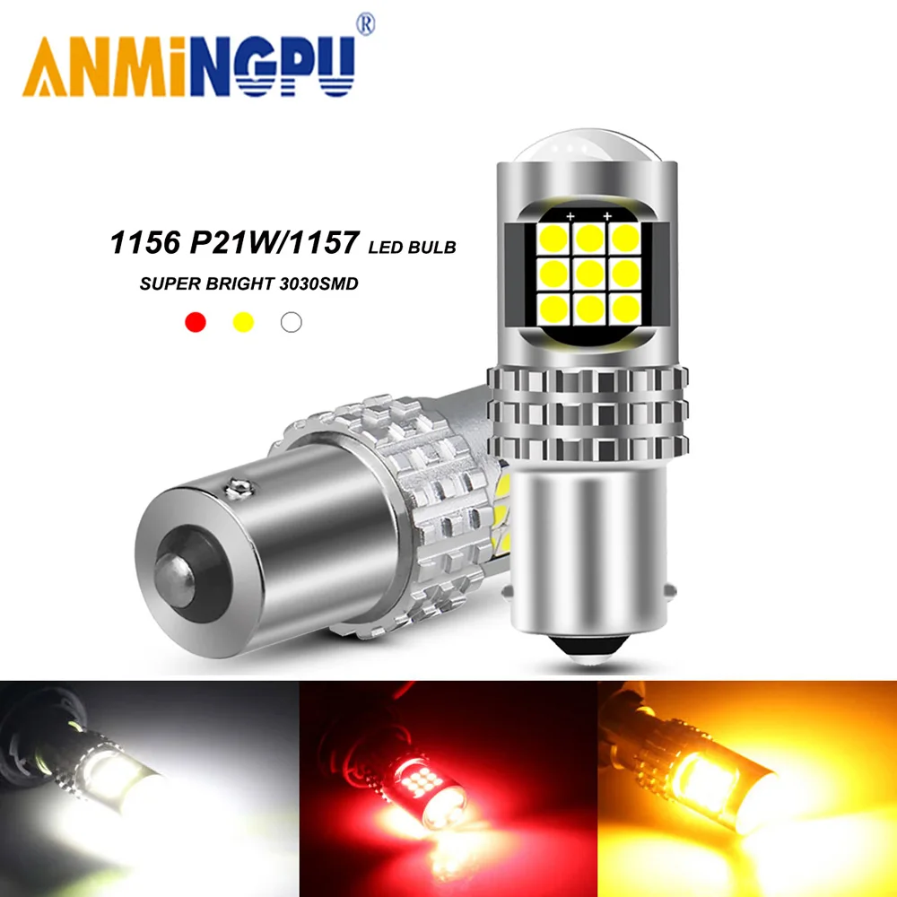 

ANMINGPU 2X Автомобильная сигнальная лампа 7440 WY21W LED No Canbus 3030 24SMD T20 W21W P21W 1156 1157 светодиодный лампы Автомобильные фонари заднего хода