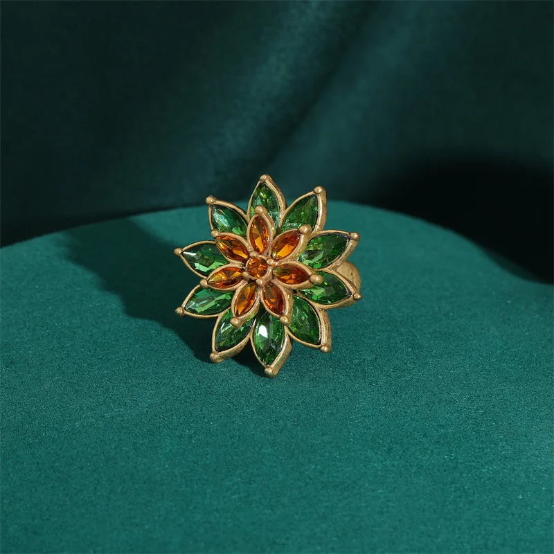 Vintage Elegant Large Flower Rings - Image 4