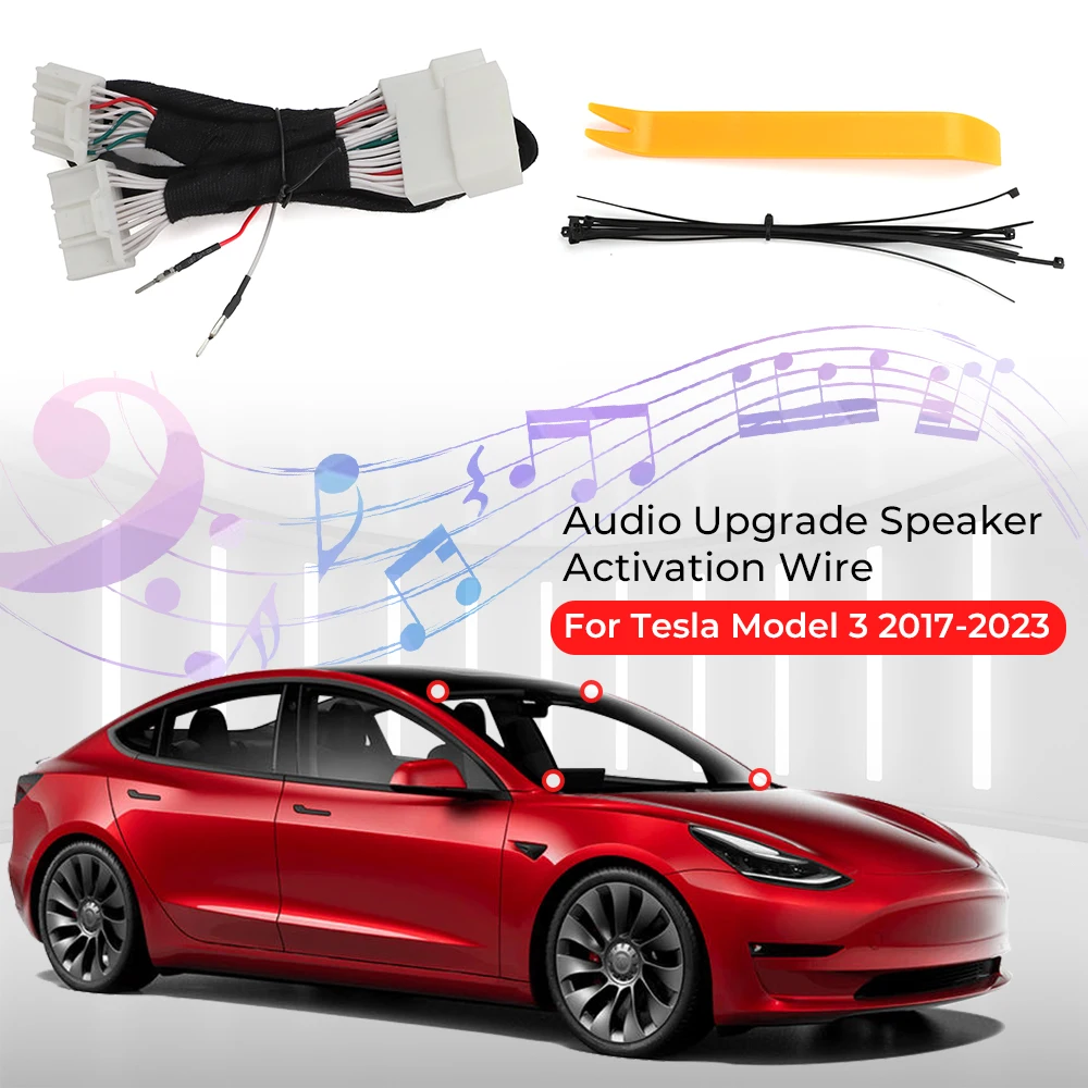 Standard Range Plus SR+ Inactive Speaker Activation Wire Harness Audio Upgrade Kit For Tesla Model 3 2017-2020 2021 2022 2023