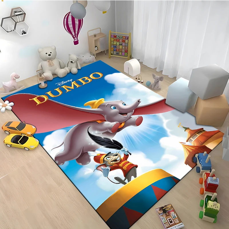 Disne Dumbo Rugs for Bedroom Fluffy Square Floor Carpets Living Room Home Decoration Rugs Soft Velvet Mat Area Rug Play Mats