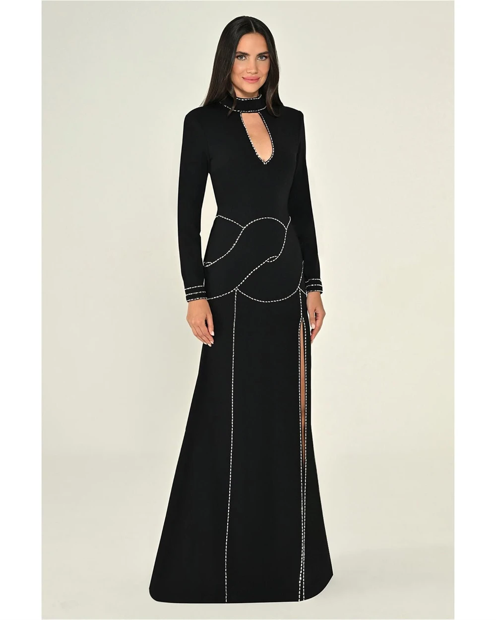 

Изысканные вечерние платья из джерси по индивидуальному заказу, классические платья знаменитостей с круглым вырезом и длинными рукавами, высококачественные вечерние платья со шлейфом