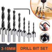 Countersink Drill Bit Set Reamer Woodworking Chamfer Counterbore Pliot Hole Cutter Screw Hole Drill 4/5/6/7/8/10mm HSS Hole Dril