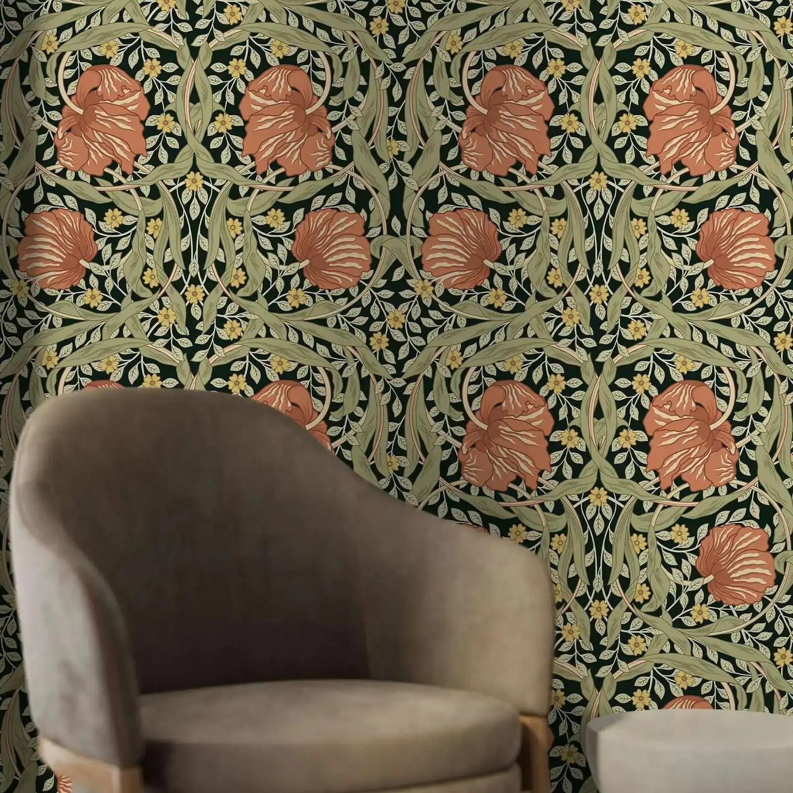 Floral William Morris Wallpaper Peel and Stick,Vintage Flower Wall Mural For Home Decor ,Self-adhesive Or Tradition Wall Papers