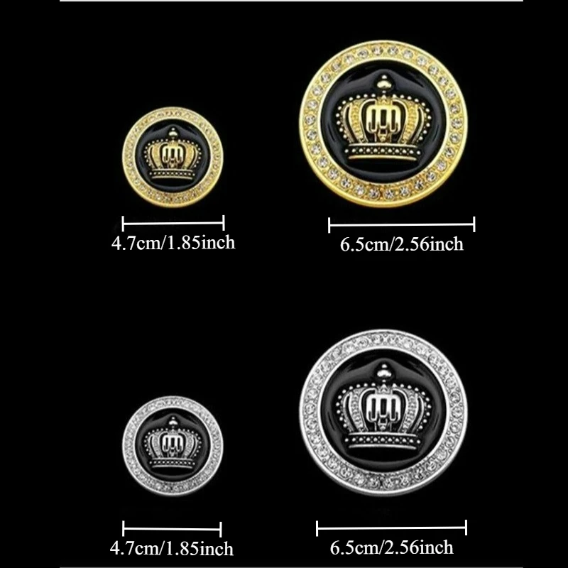 High-quality Modification Metal Stereoscopic Stickers Diamond Crown Pattern Body Decoration Scratch