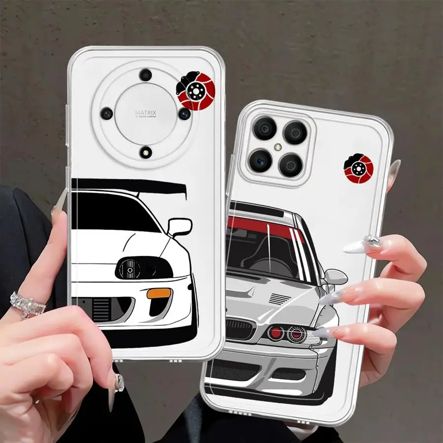 حافظة لهاتف Honor X9b X8b X9a 90 Lite Y9 Prime 2019 X7b غطاء شفاف لسيارة كرتونية رائعة #1