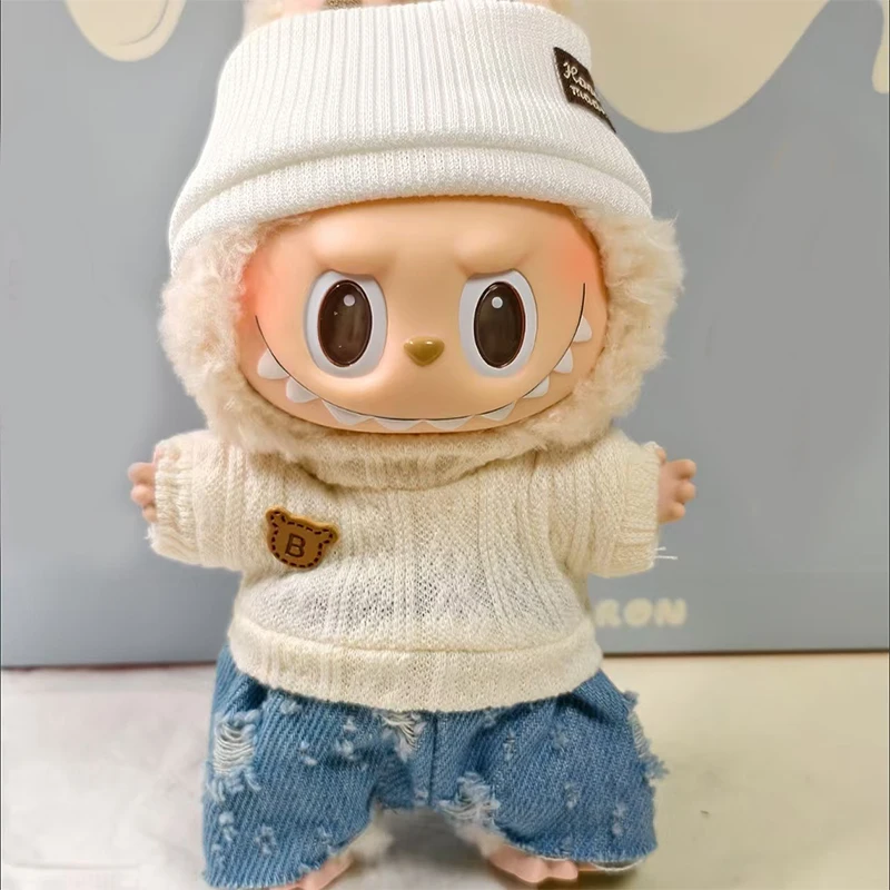 

For Labubu Doll Clothing Cute Sweater Set 17cm Clothing Shoes Doll DIY Accessories Training Sitting Party Games Toys Gifts