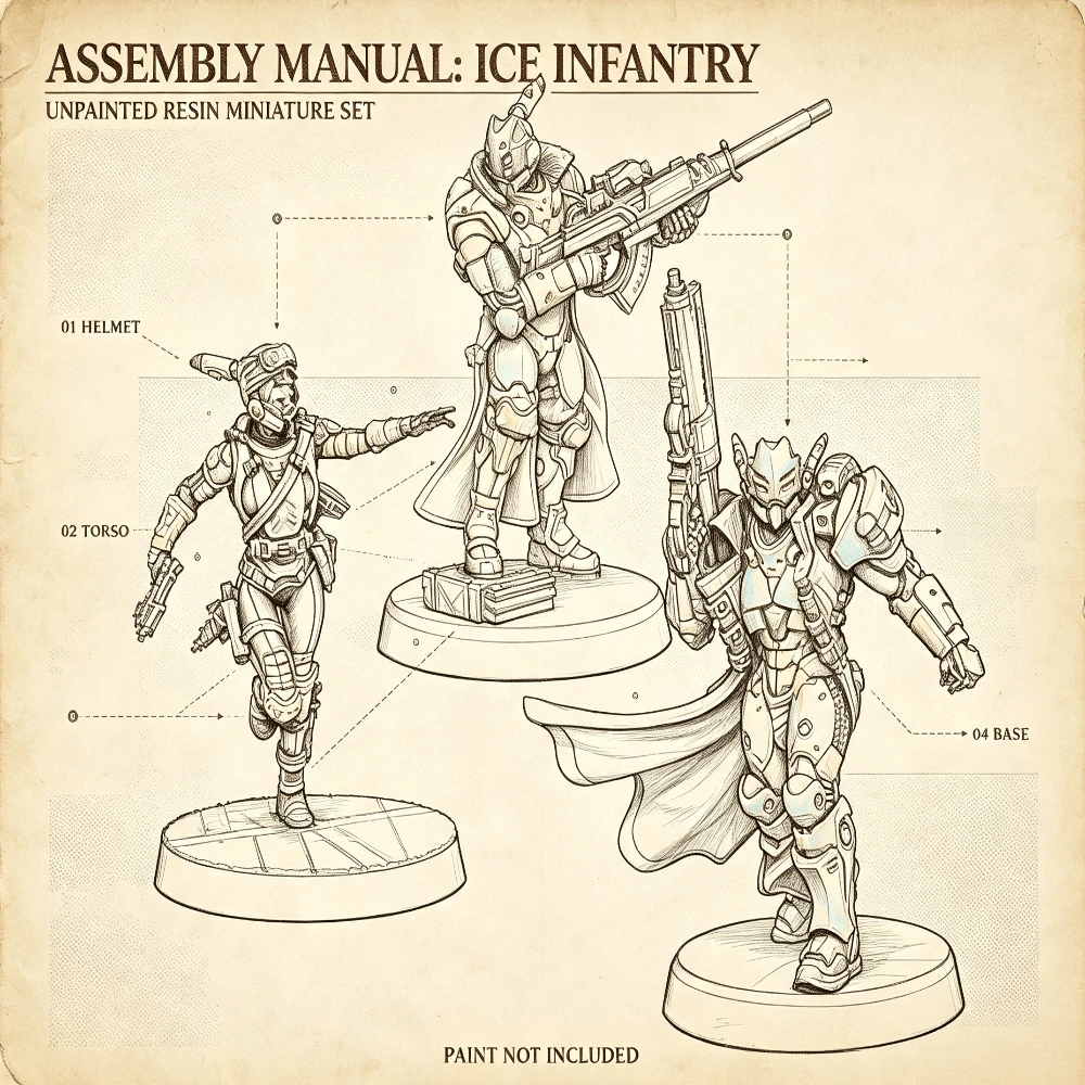 PanOceania Booster Pack Beta, Casting Resin Model Assembly Kit, Unpainted Model Including Base DIY Collection Model