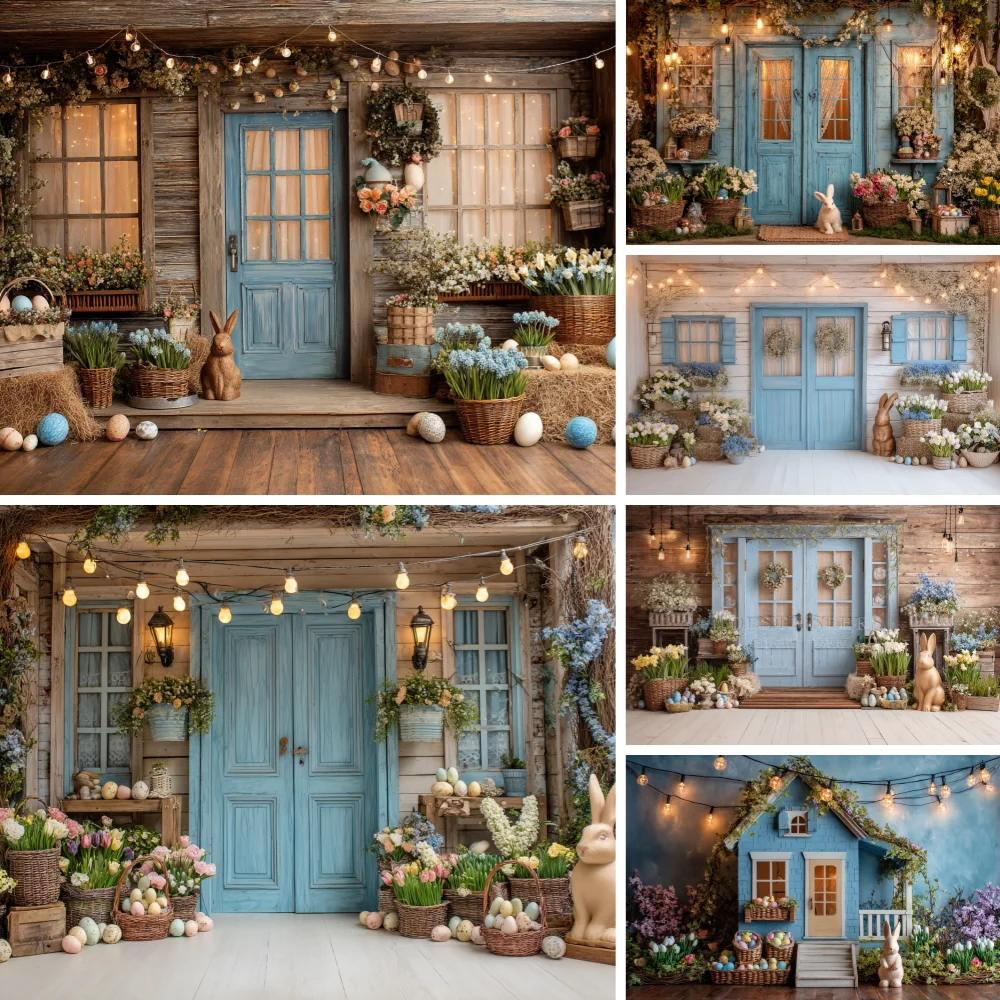 

Весенний пасхальный фон для фотосъемки: сад, яйца и кролики, декор для детских фотосессий, реквизит для фотостудии для детей и взрослых