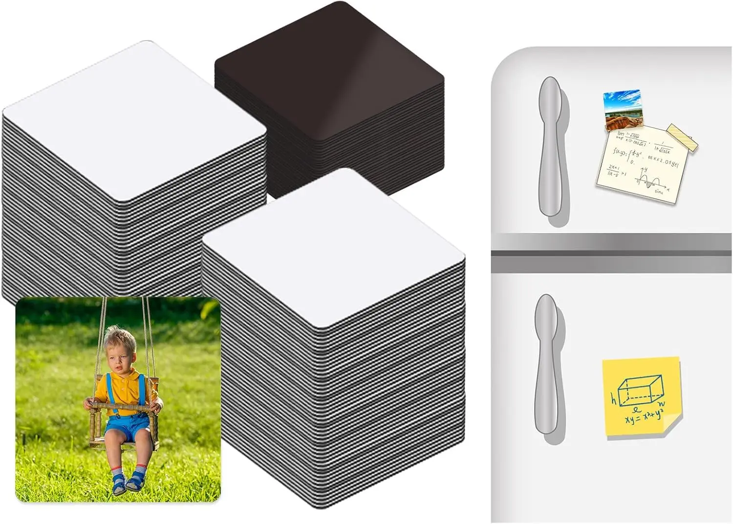 50sets Sublimation Metal Fridge Magnet Aluminum Sign Blanks for Kitchen Office Christmas Festival Party Decorative