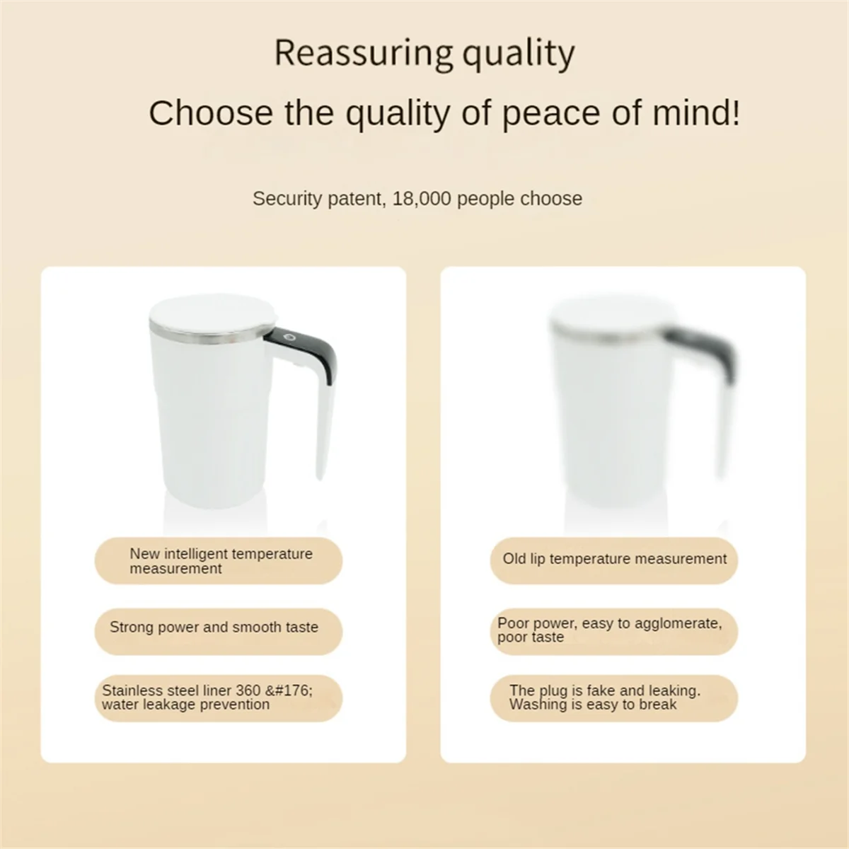 380ML Mini Electric Coffee Self Mixing Mug Digital Display Coffee Mug USB Rechargeable Automatic Magnetic Cup for Tea