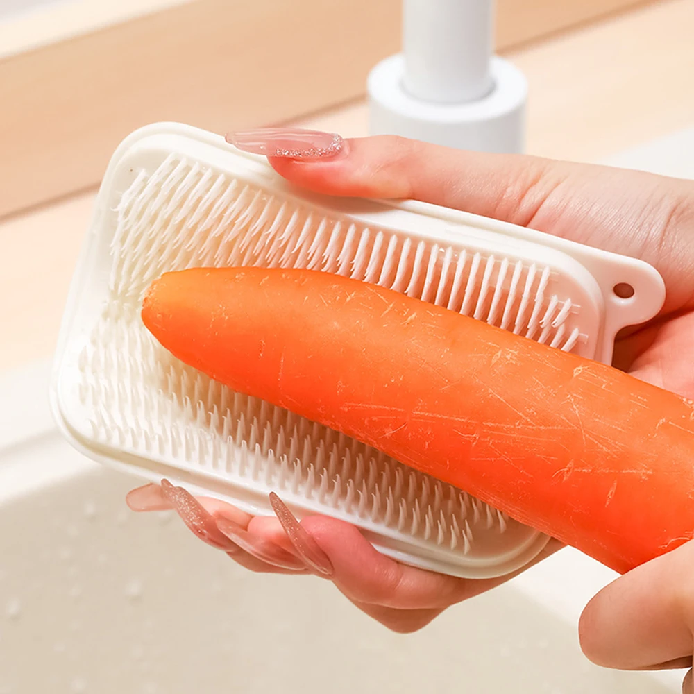 Silicone Vegetable Cleaning Brush Scrubber for Food Potato Scrubber Veggie Brush Vegetable Scrubber Cleaning Accessories