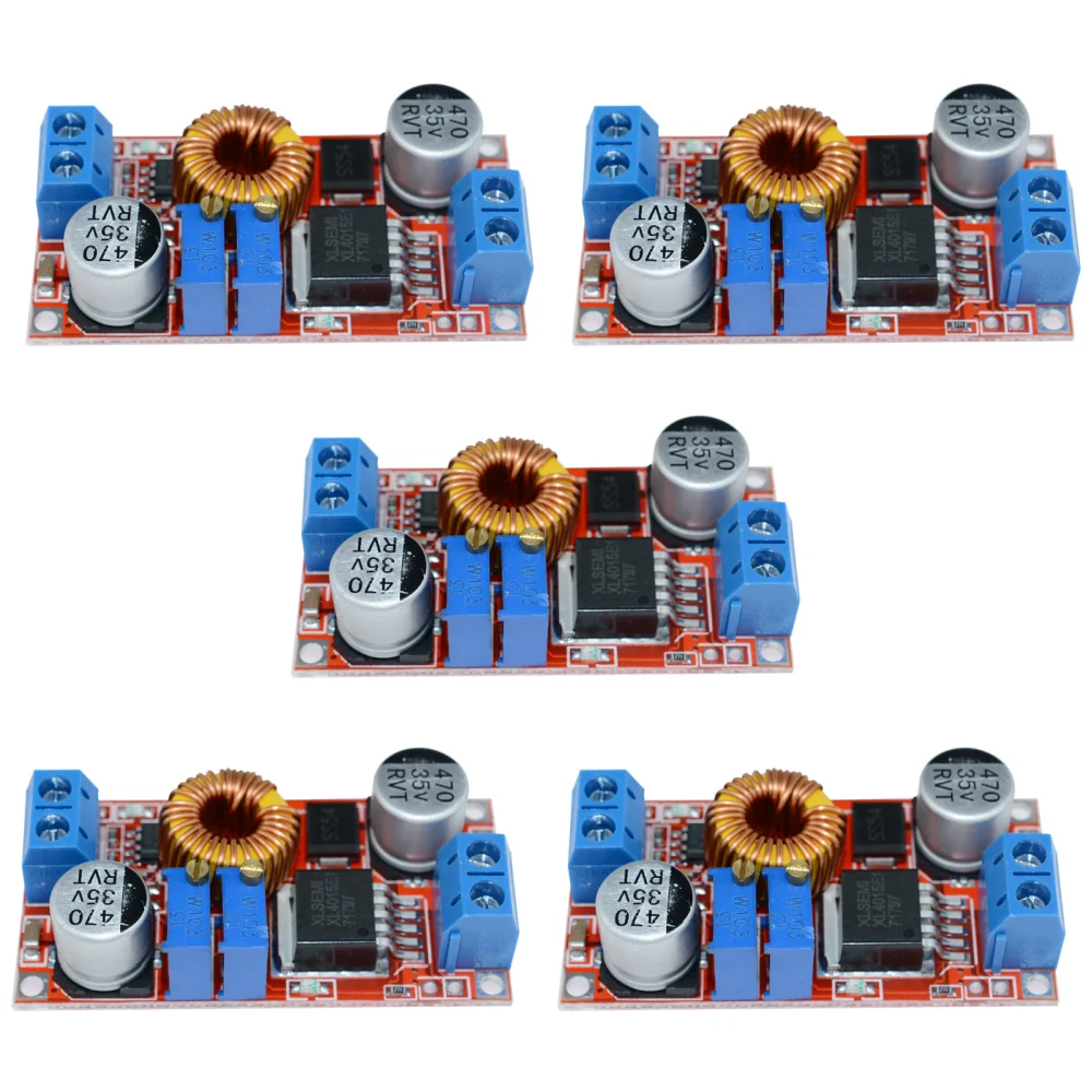 5Pcs 5A DC to DC CC CV Lithium Battery Step down Charging Board Led Power Converter Lithium Charger Step Down Module XL4015 E1