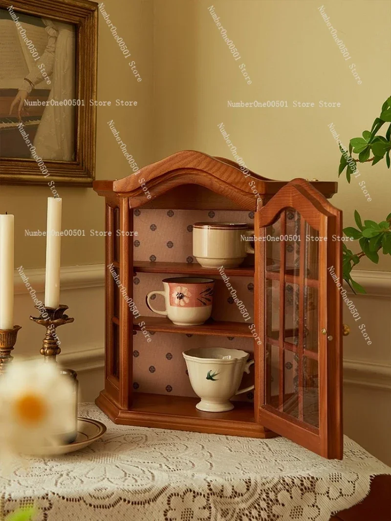 

Retro Solid Wood Wall Cabinet Hanging Shelf Storage Display Cabinet