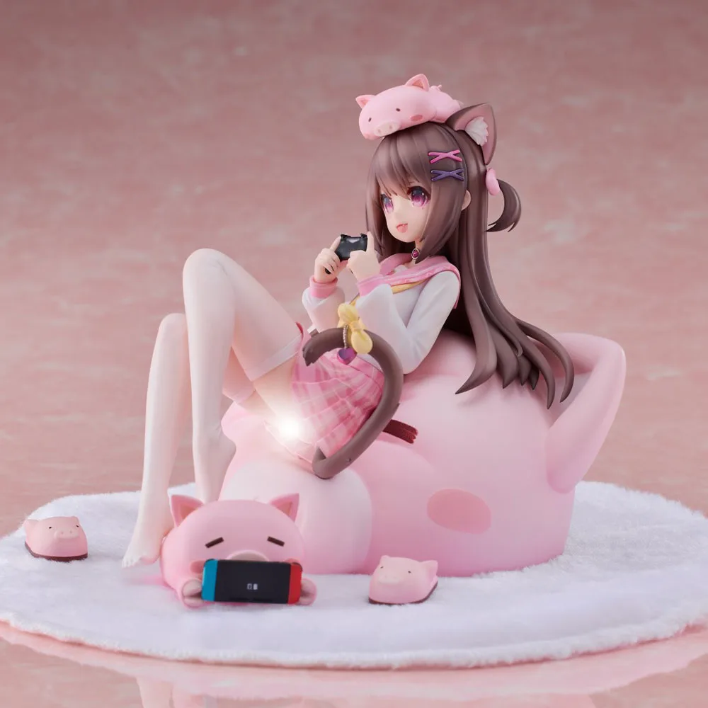18CM Asaki Figur Schwein Prinzessin Anime Sitzhaltung Handwerk Tisch Dekoration Golf Modell Spielzeug Geschenk Sammlung Ornamente PVC