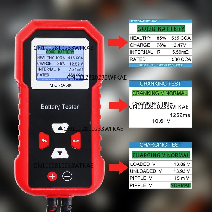 Suitable for MICRO-500 battery tester color screen, car battery tester