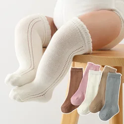 Fashion Baby Boys Socks Knee High Sock Soft Cotton Toddlers Kids Girls Long Socks Hollow Out Children Socken For 0-3 Years