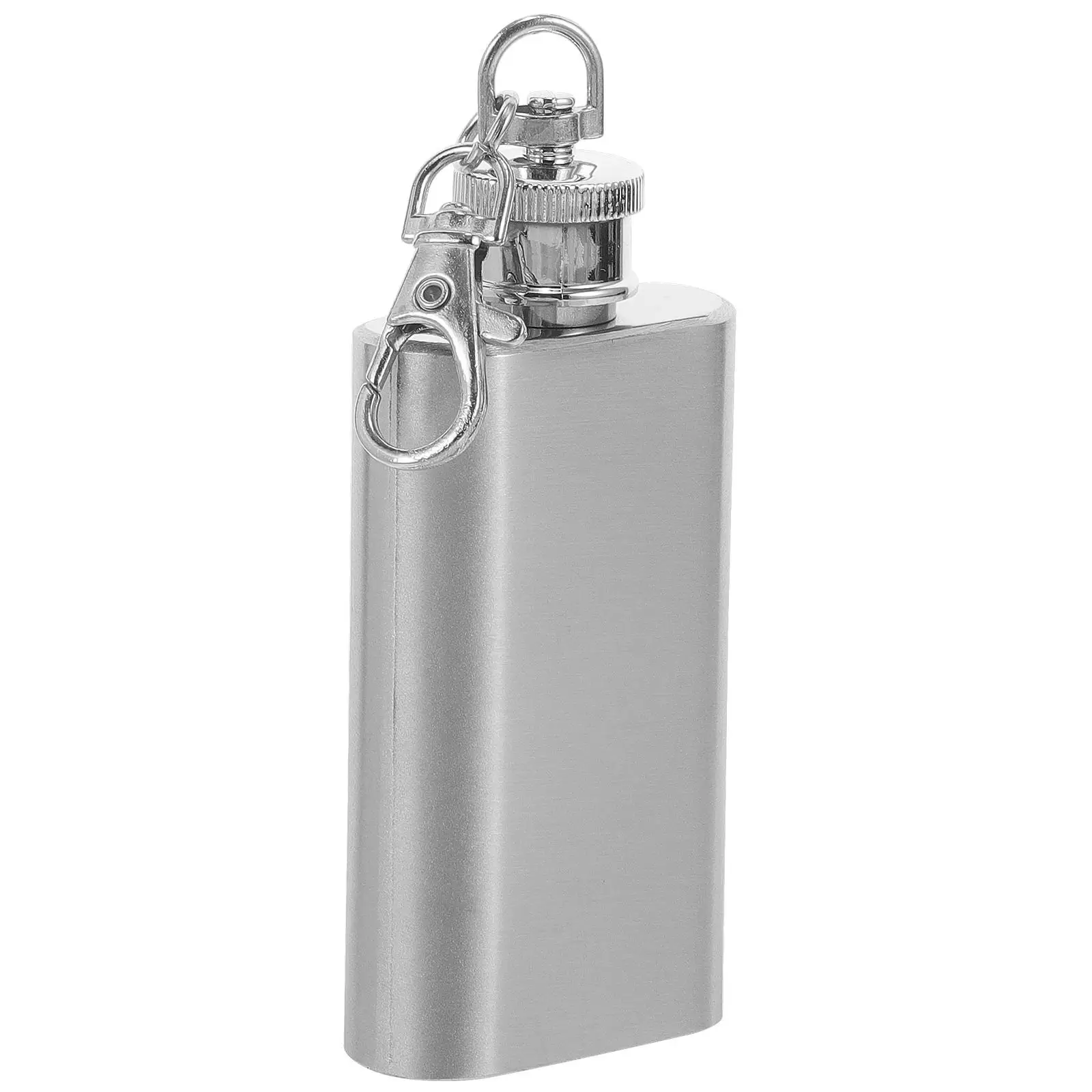 

2 Ounces Stainless Steel Flagon Pocket Size Leakproof Hip Flask Keychain Portable Travel Hiking Hunting