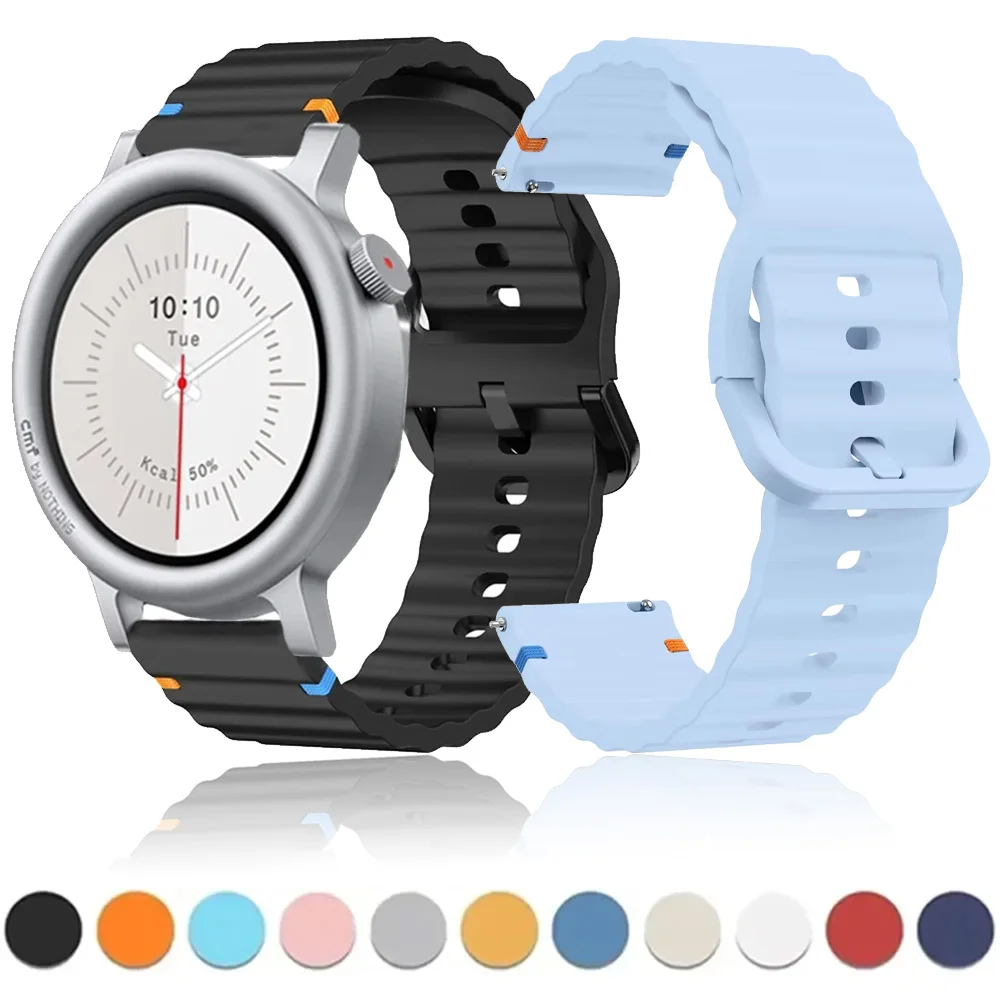 18/20/22mm Wellenförmiges Weiches Silikonarmband für CMF Watch 3 Pro-Pro 2-Pro Huawei Watch GT6-5-4 46mm Sportarmband für Xiaomi Watch S5 S4 S3