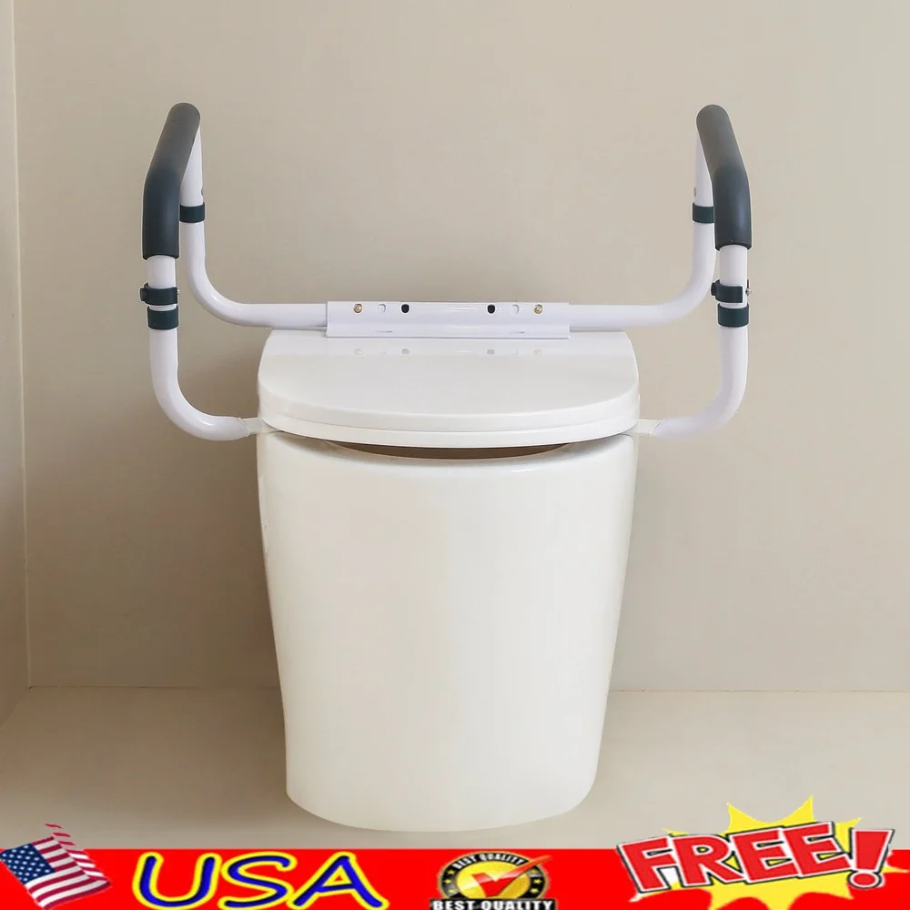 

Регулируемый поручень для унитаза, поручень для пожилых людей, инвалидов, простая установка, емкость 300 фунтов, опорная рама из пенопласта