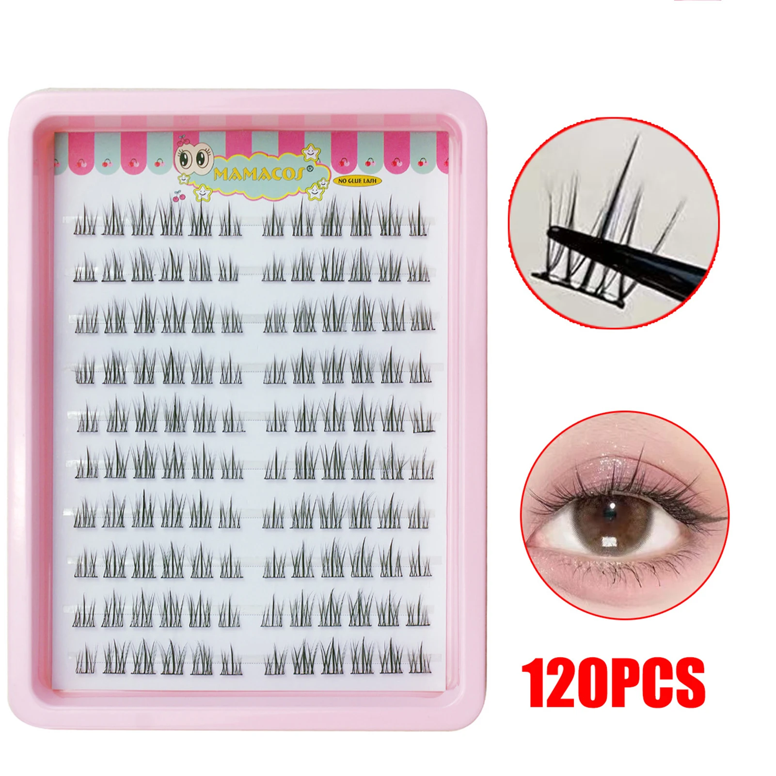 Fluffy Feather Style Eyelash Extension Glue-free Self-adhensive Segemented False Eyelash Realistic Anime Lash Cluster For Makeup