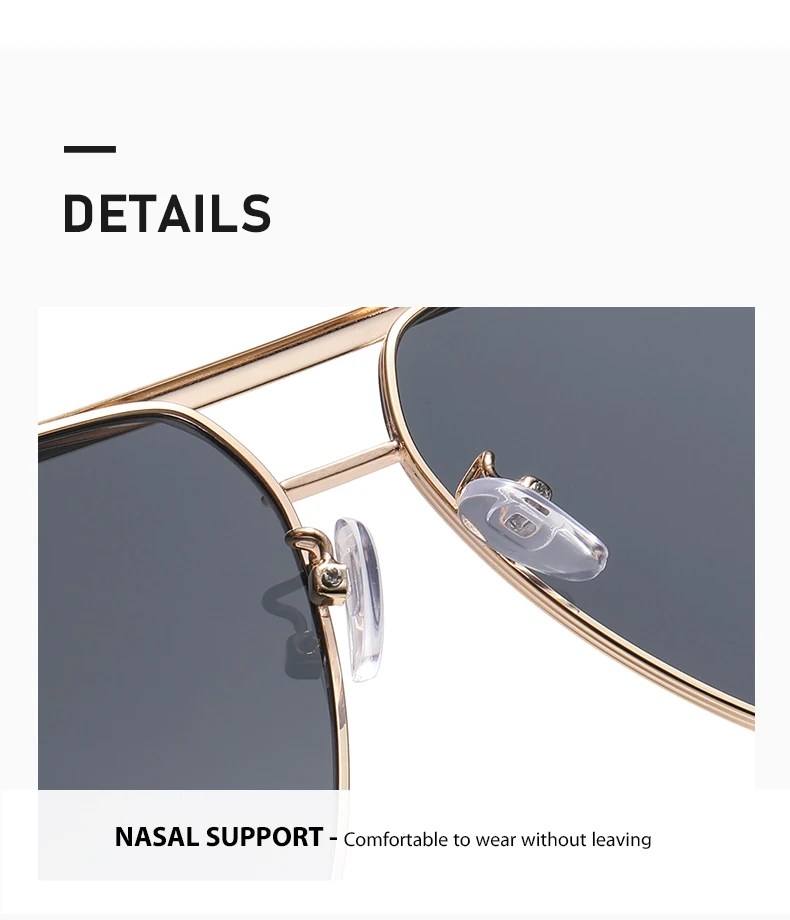Piloten-Sonnenbrille mit goldenem Rahmen, Retro-Sonnenbrille mit doppeltem Bügel, UV-schützende Sonnenbrille für Herren zum Autofahren 2501 – Detail 8