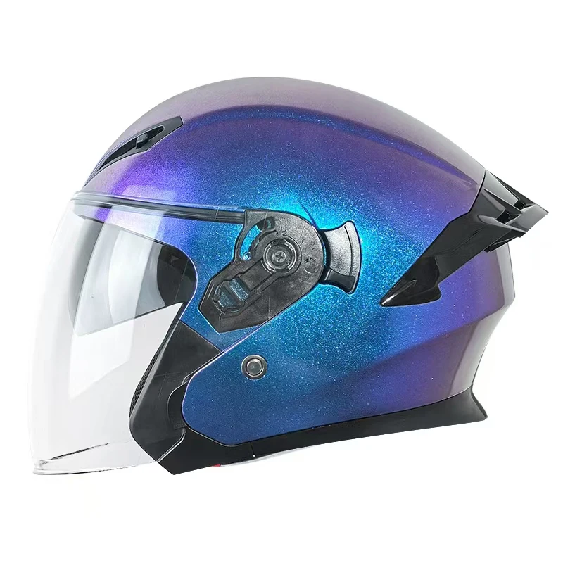 

STLF Factory LED Tail Lights DOT Chameleon Design Double Lens Big Spoiler Accepted OEM ODM Half Open Face Helmets Motorcy