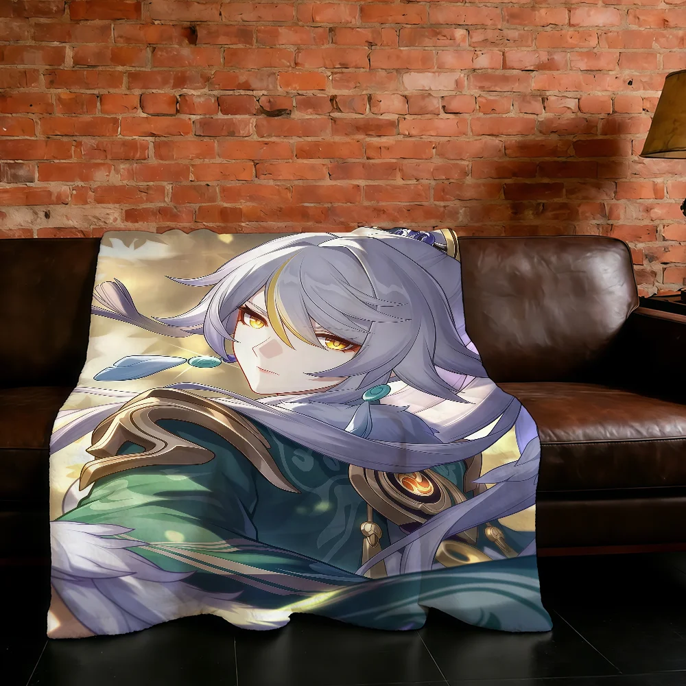 

Blanket Impact Super Warm Genshin Comfortable Plush Throw Blanket Child Home Zibai Sofa Bedroom Gift