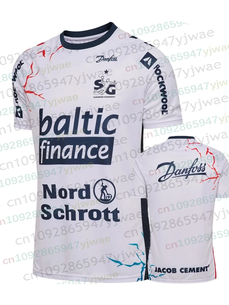2026SG Flensburg-Handewitt كرة اليد جيرسي قميص رجالي موضة عادية كبيرة الحجم الرياضة سريعة الجافة قصيرة الأكمام التي شيرت للطفل/الكبار