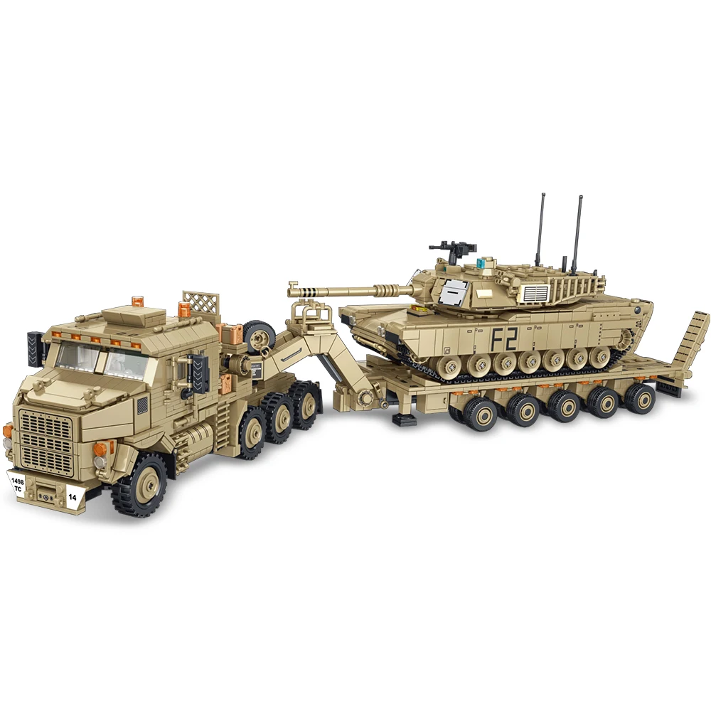 3482 ชิ้น, รถถังลาก Heavy Vehicle Building Blocks ชุด, M1070 รถขนส่งหุ้มเกราะอาคาร, คอลเลกชันสําหรับผู้ใหญ่ Displa