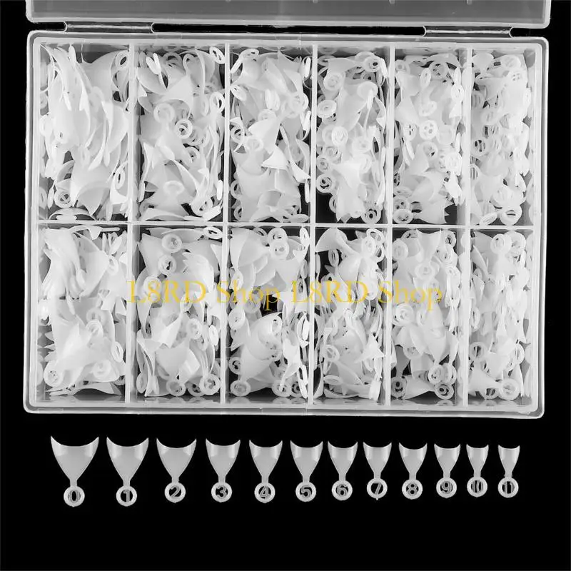 L8RD Pack of 600 Fake Nails Half Cover Tips Short Nails Natural Extension DIY Art Press On Accessories