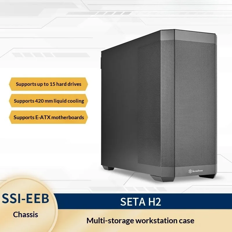Professional Server Case, Dual 420mm Liquid Cooling, 15 Drives, 428.9mm GPU Support, Type-C Front I/O