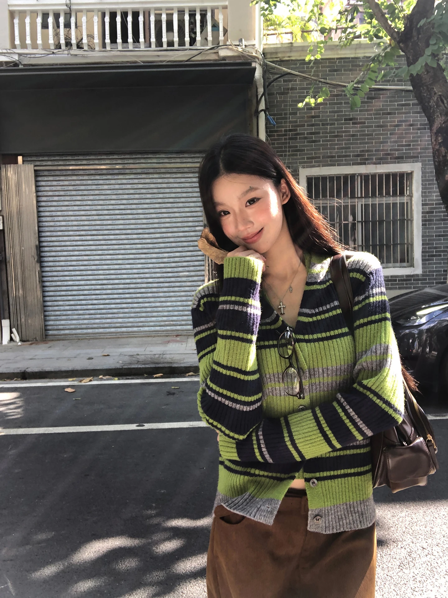 

Red Celebri Knitted Open Cardigan Women's Autumn Winter Striped Top Super Cute Sweater Jaet Two Piece Set Commute Sle N...