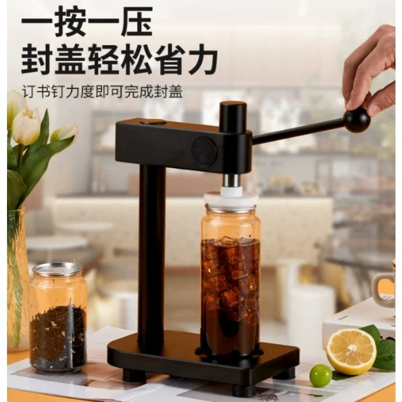 Manual Can Sealing Machine No Power One Second Capper for Beverage Cans Milk Tea Shop Use
