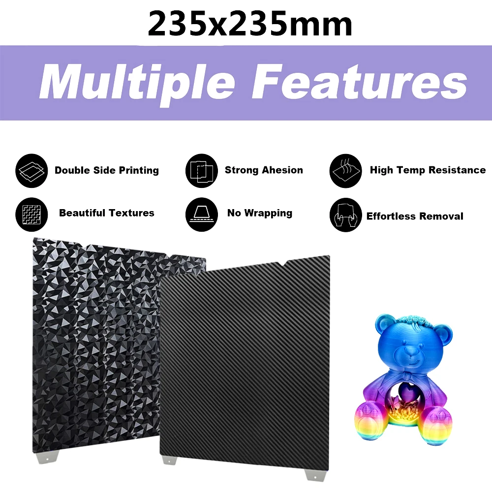 لوحة PEI لـ Ender 3 V3 SE، Ender 3 V3 KE، Ender 3/5 S1 Pro Build Plate K1C سرير ساخن لـ Creality K1، Ender 3 V3 PEI Sheet #2