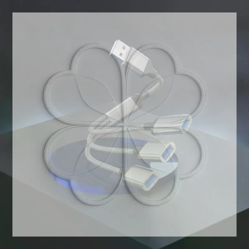 Portable 3 In 1 Type C to USB 3 Port Hub Splitter High Speed USB Expander Adapter for Student School Office Use