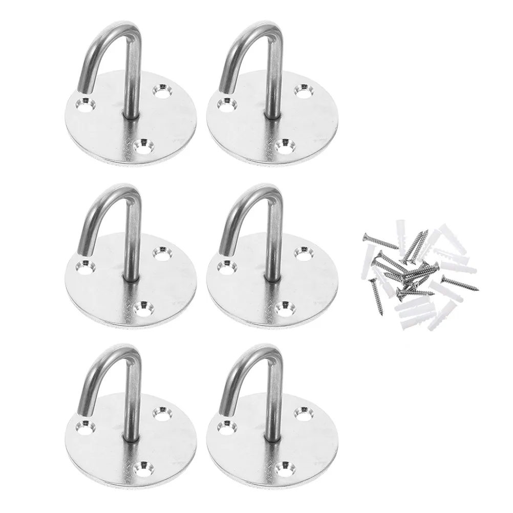 6Pcs Rust Proof Stainless Steel Ceiling Hooks Heavy Duty Wall Hanging Hooks for Plants Bird Feeders Lanterns Flower Baskets