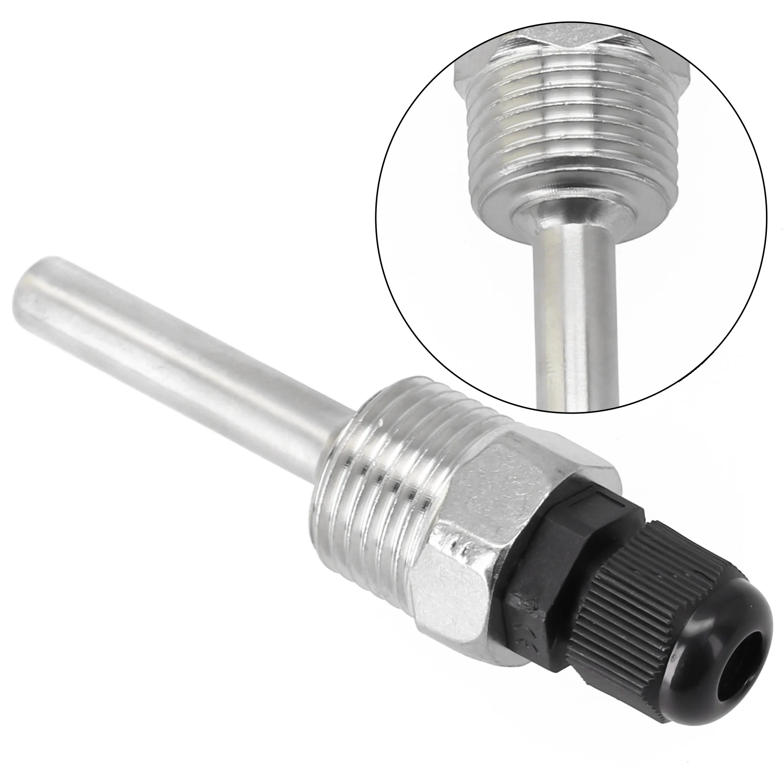 30-200mm Thermowell 304 Stainless Steel 1/2 G Thread OD6mm Immersion Well For Temperature Sensor Waterproof Thermowell