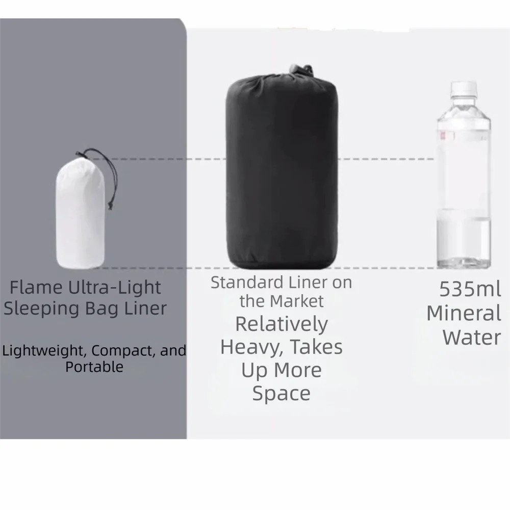 Durable Low-Elastic Nylon Sleeping Bag Liner Washable Lightweight Travel Sleep Sack Adult Travel Sheet Backpacking Travel