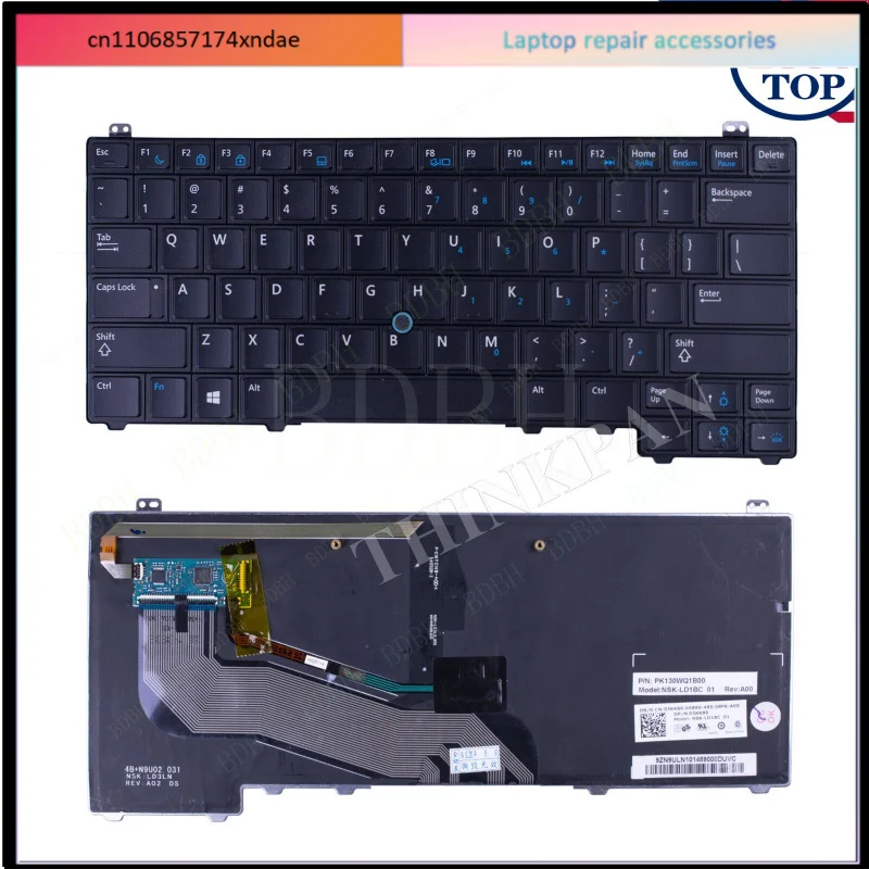 Genunie US Backlit Keyboard for For Dell Latitude E5440 with Pointer 3KK86 03KK86