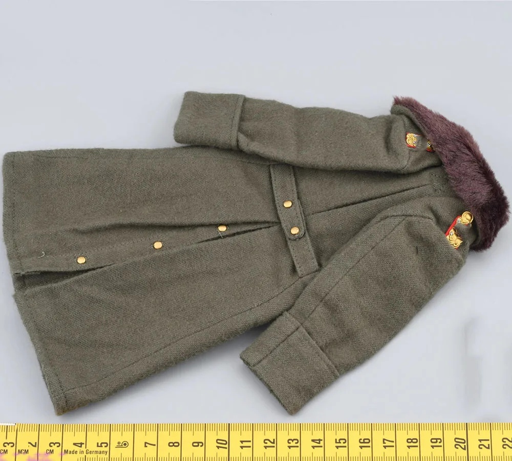 DID GM652 Soldier General Male Action Figure Long Military Overcoat Coat with Medal Caps Glove Fit 12" Action Doll 1/6 WWII