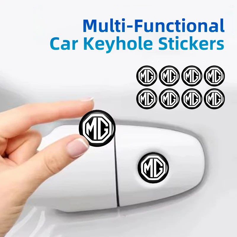 Exterior Mod Styling Keyhole Shield Stickers 8Pcs For MG4 Cyberster ES5 ONE Auto Tuning Decor Gadgets