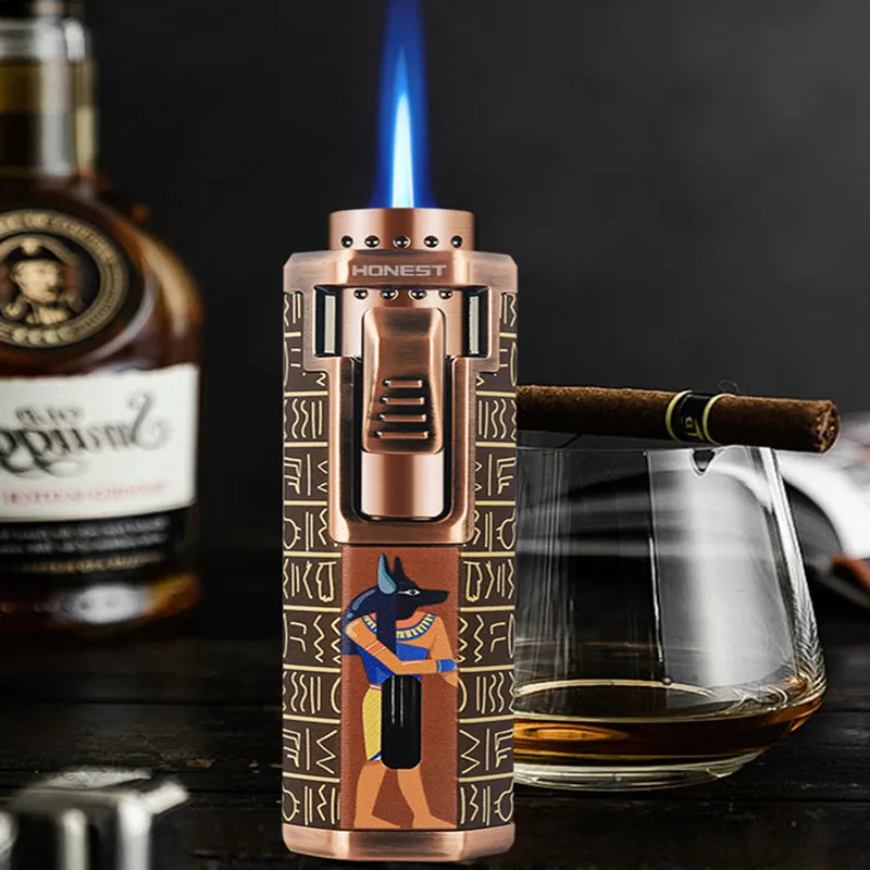 

New Baicheng Qifa Men's Windproof Cigar Lighter Direct Charging Embossed Stretch Fine Pattern High-End Gift for Gentlemen Tool