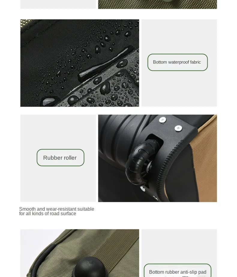 130L Outdoor-Trolley-Rucksack mit großem Fassungsvermögen, verdickte Aufbewahrungstasche mit Rädern, komplettes Set für Picknick- und Campingausrüstung – Detail 13