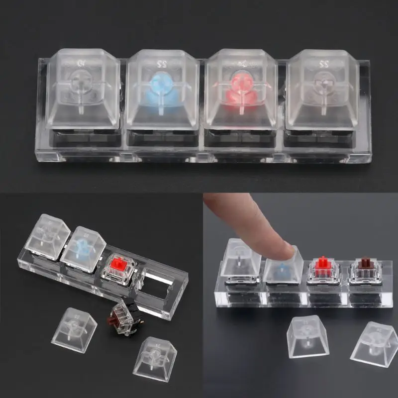 4 Gateron MX Switches Set Acrylic Mechanical Keyboards Translucent Clear Sampler Tester Mechanical for Key Switch Drop Shipping