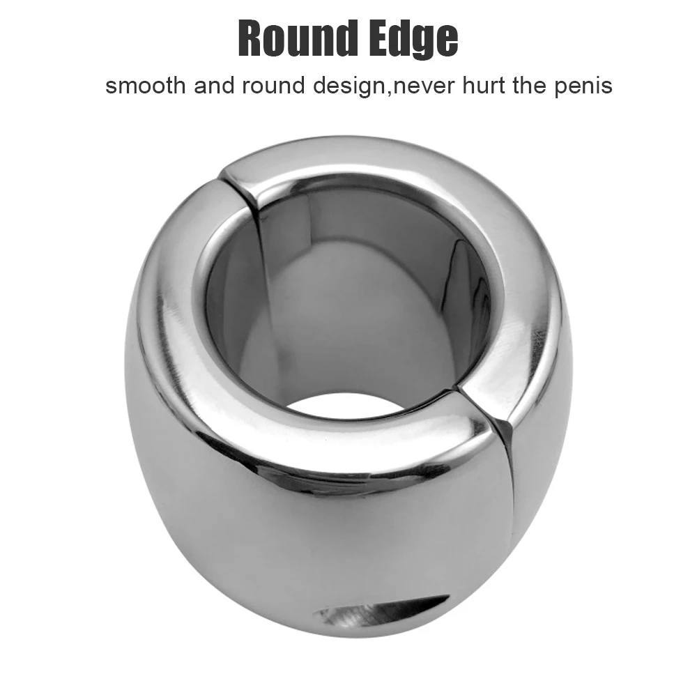 Cock Lock Ring Testis Weight Stretchers Penis Trainer Restraint Sex Toys for Men Stainless Steel Scrotum Pendant Ball